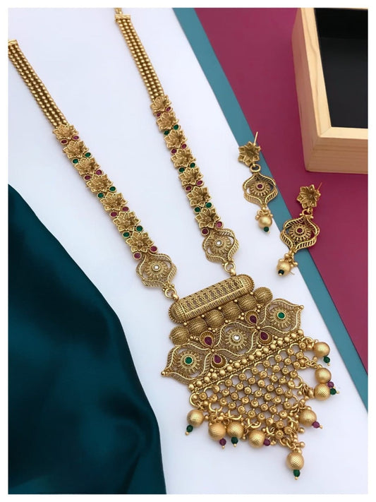 Alluring Antique Gold plated Long Necklace