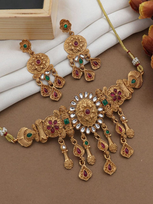 Royal Gold plated met choker set